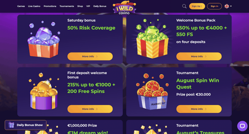 Recensione del sito di iWild Casino Recensione del sito di iWild Casino